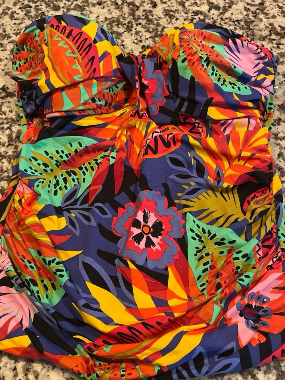 Bright Tropical Print Bikini Set with Matching Cover-Up